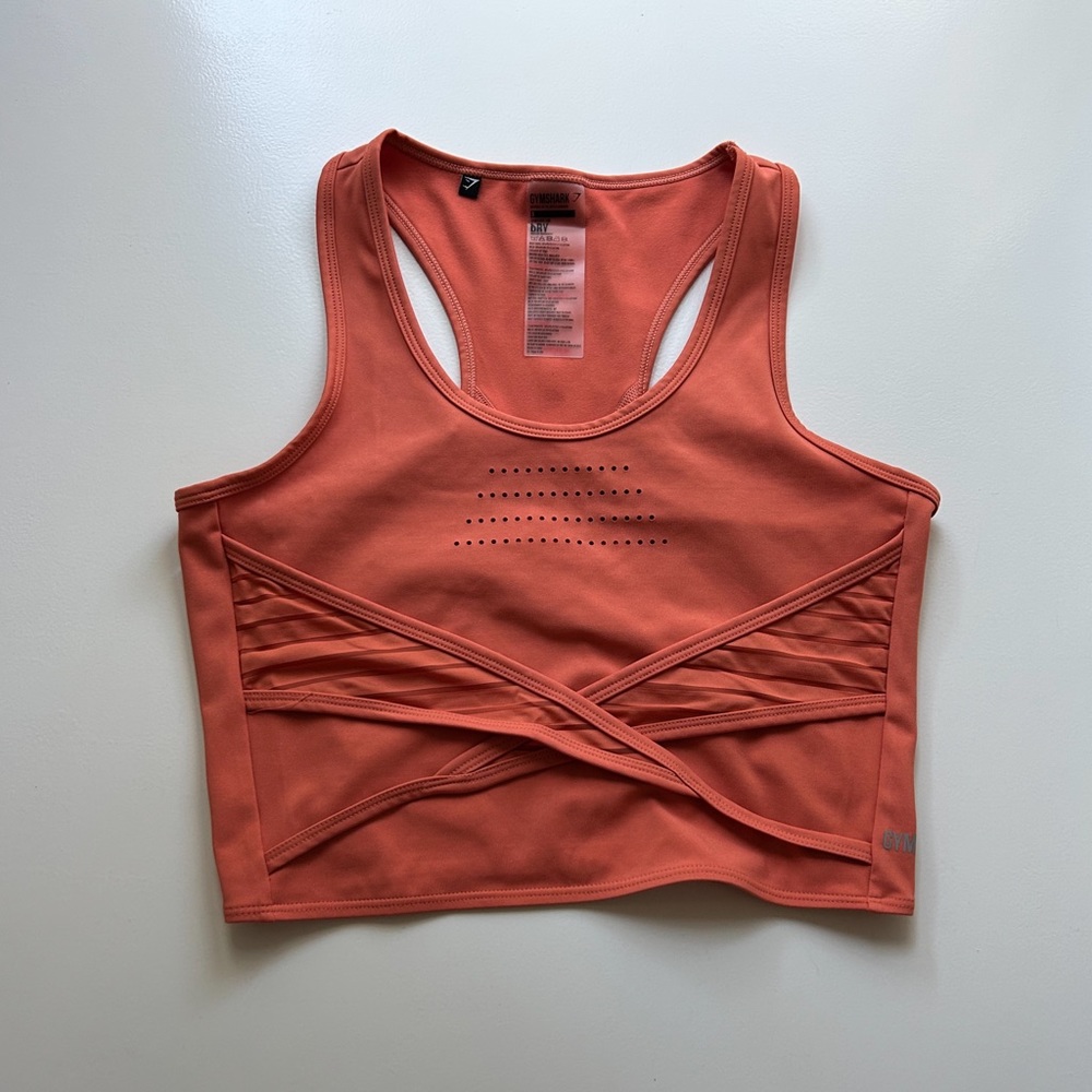 Gymshark Orange Pro Perform Crop Top in Size Small